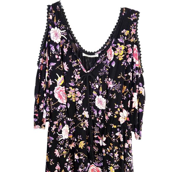 Speed Control Women's Dress Large L Black Sun Bell Sleeves Misses Size 12 14 - Picture 2 of 7